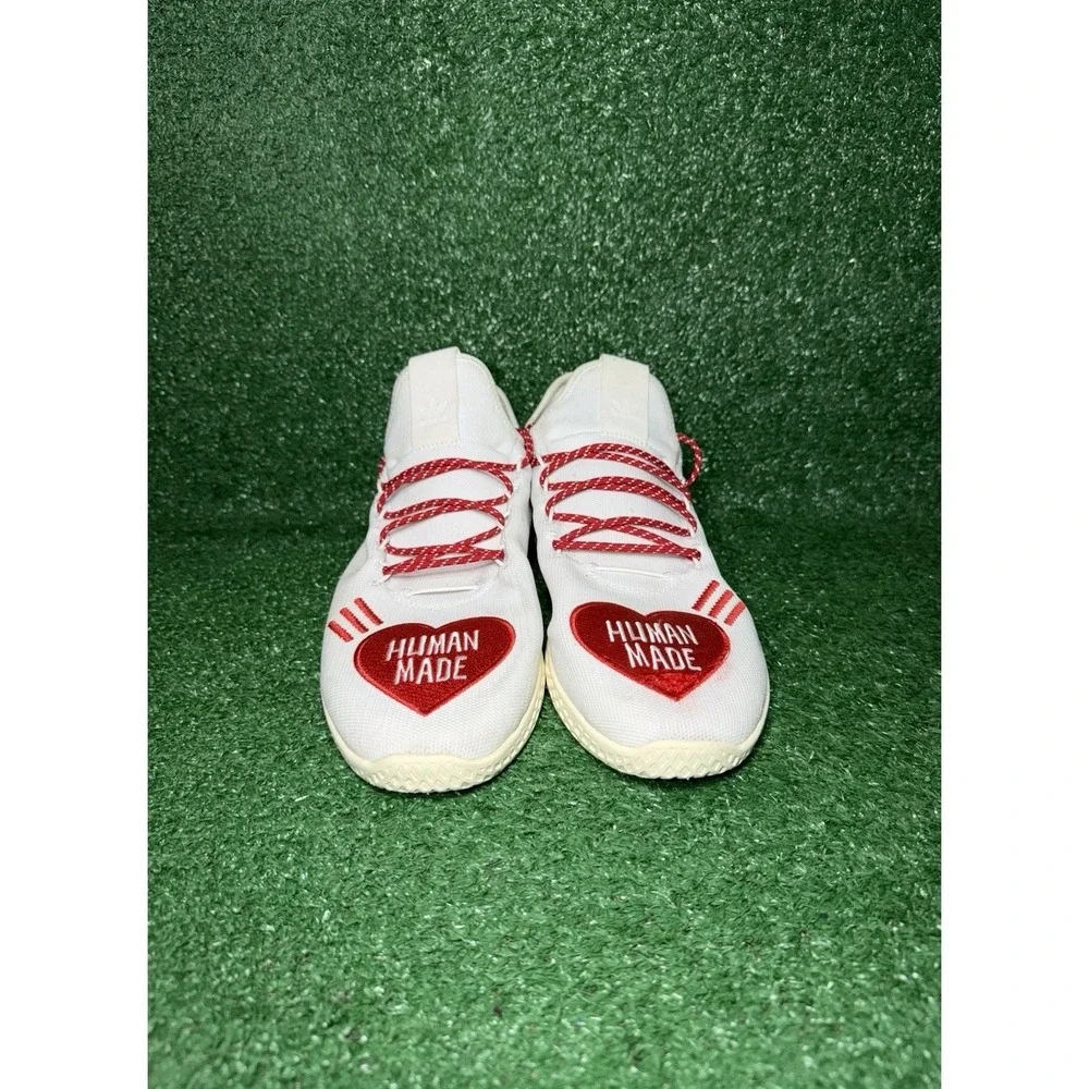 Adidas HU Human Made Pharrell Williams Mens Size 13.5 White Red Running Shoes